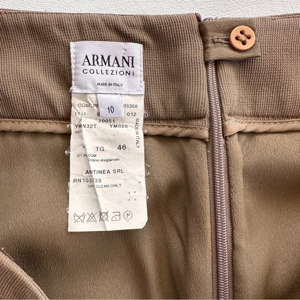 Armani Collezioni Textured Wool Pencil Skirt in Pecan 10 - Picture 3 of 8
